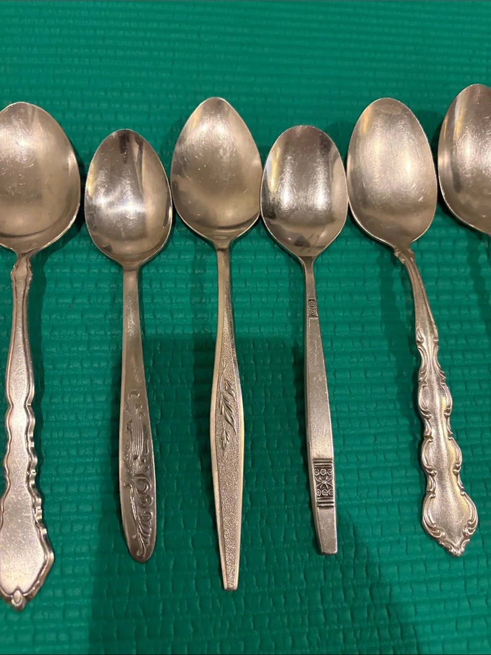 Vintage Assorted Stainless Steel Serving Spoons - Silver- set of 7